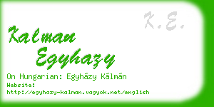 kalman egyhazy business card